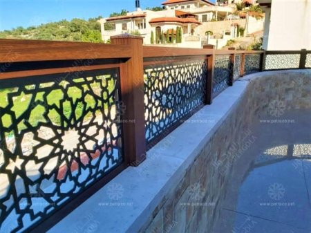 درابزين المنيوم خشابي مع cnc