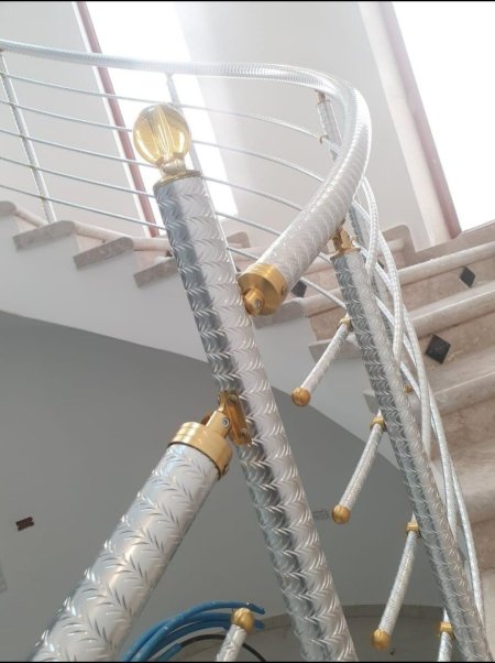 درابزين المنيوم سيلفر منقوش